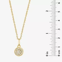 Effy Final Call Womens 1/10 CT. T.W. Natural White Diamond 14K Gold Over Silver Round 18 Inch Pendant Necklace