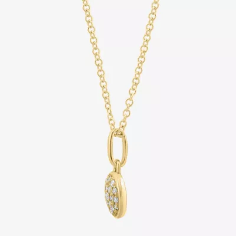 Effy Final Call Womens 1/10 CT. T.W. Natural White Diamond 14K Gold Over Silver Round 18 Inch Pendant Necklace
