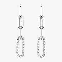 Effy Final Call Womens 1/5 CT. Natural White Diamond Sterling Silver Drop Earrings