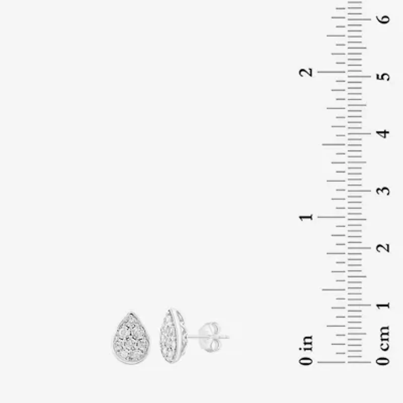 Effy Final Call 1/4 CT. T.W. Natural White Diamond Sterling Silver 11.1mm Pear Stud Earrings