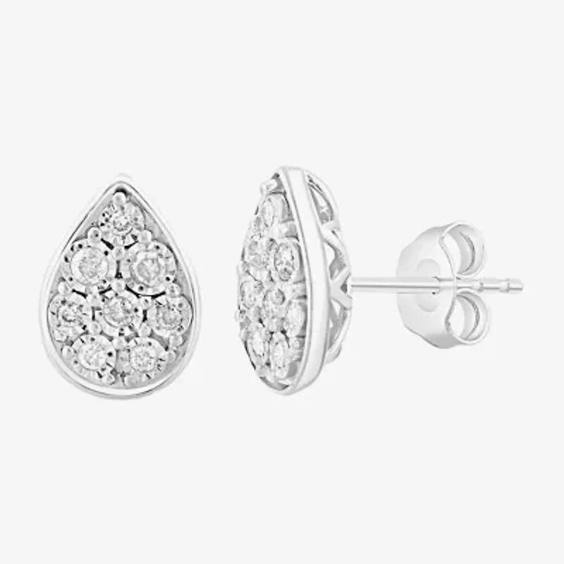 Effy Final Call 1/4 CT. T.W. Natural White Diamond Sterling Silver 11.1mm Pear Stud Earrings