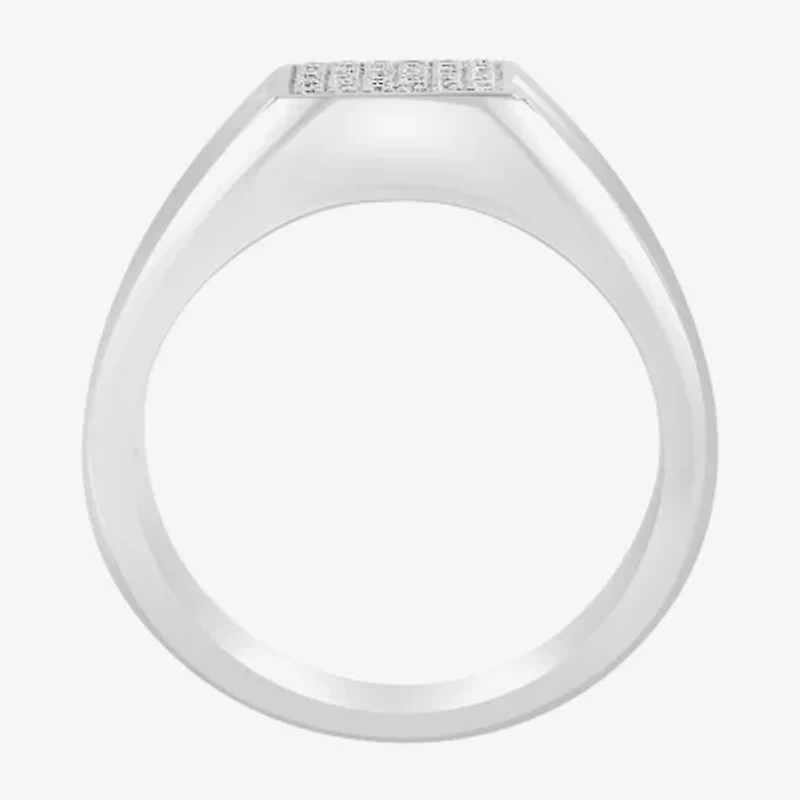 Effy Final Call Mens 1/6 CT. T.W. Natural White Diamond Sterling Silver Fashion Ring