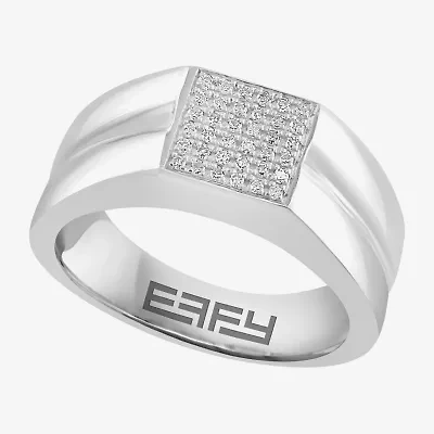 Effy Final Call Mens 1/6 CT. T.W. Natural White Diamond Sterling Silver Fashion Ring
