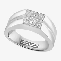 Effy Final Call Mens 1/6 CT. T.W. Natural White Diamond Sterling Silver Fashion Ring