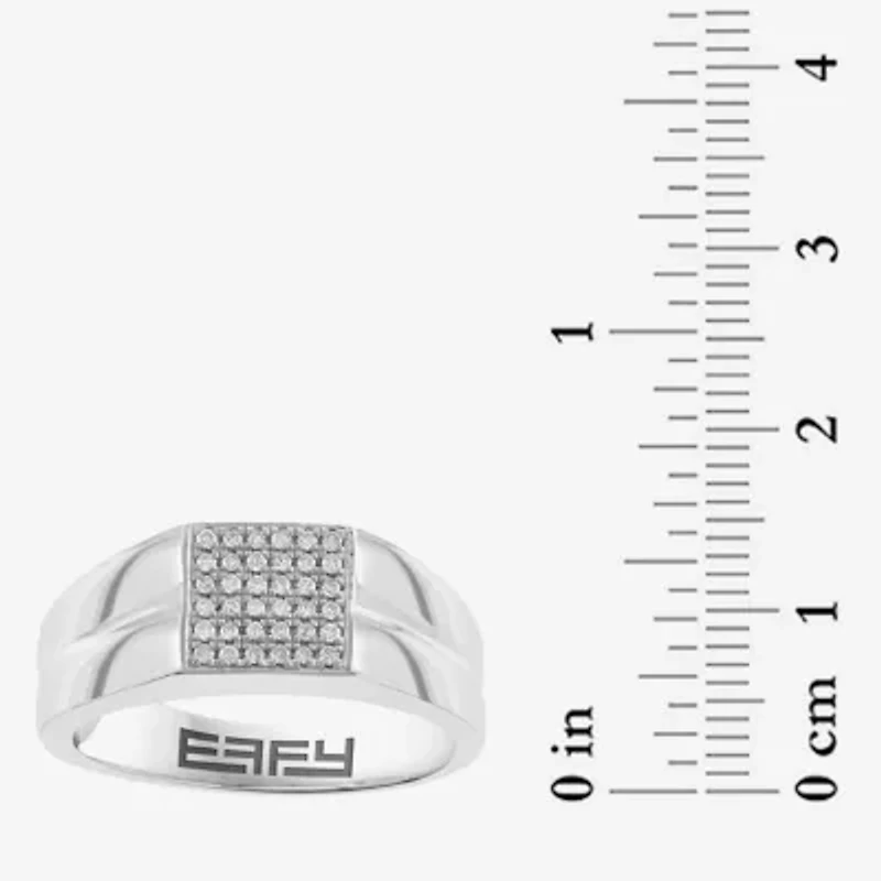 Effy Final Call Mens 1/6 CT. T.W. Natural White Diamond Sterling Silver Fashion Ring