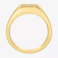 Effy Final Call Mens 1/6 CT. T.W. Natural White Diamond 14K Gold Over Silver Fashion Ring