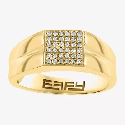 Effy Final Call Mens 1/6 CT. T.W. Natural White Diamond 14K Gold Over Silver Fashion Ring