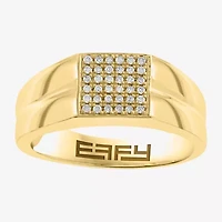 Effy Final Call Mens 1/6 CT. T.W. Natural White Diamond 14K Gold Over Silver Fashion Ring