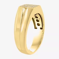 Effy Final Call Mens 1/6 CT. T.W. Natural White Diamond 14K Gold Over Silver Fashion Ring