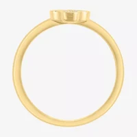 Effy Final Call Womens Diamond Accent Natural White Diamond 14K Gold Over Silver Clover Stackable Ring