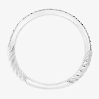 Effy Final Call Womens 2MM Diamond Accent Natural White Diamond Sterling Silver Band