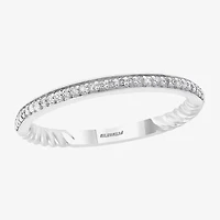 Effy Final Call Womens 2MM Diamond Accent Natural White Diamond Sterling Silver Band