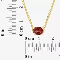 Gemstone 14K Gold Over Silver Oval 17.5 Inch Pendant Necklace