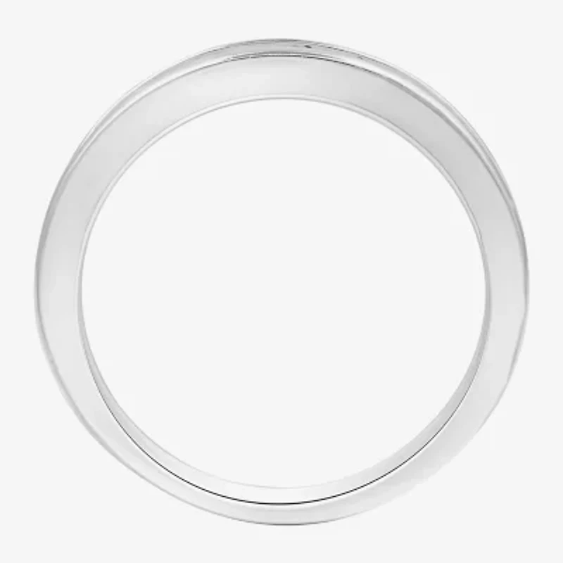 (H-1, I1) Womens 4MM 1/2 CT. T.W. Lab Grown White Diamond Sterling Silver Wedding Band