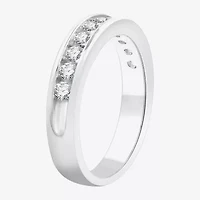 (H-1, I1) Womens 4MM 1/2 CT. T.W. Lab Grown White Diamond Sterling Silver Wedding Band