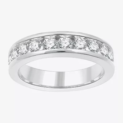 (H-1, I1) Womens 5MM 1 CT. T.W. Lab Grown White Diamond Sterling Silver Band