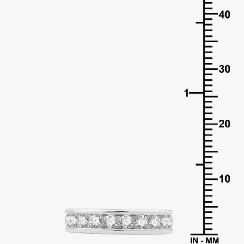 (H-1, I1) Womens 5MM 1 CT. T.W. Lab Grown White Diamond Sterling Silver Band
