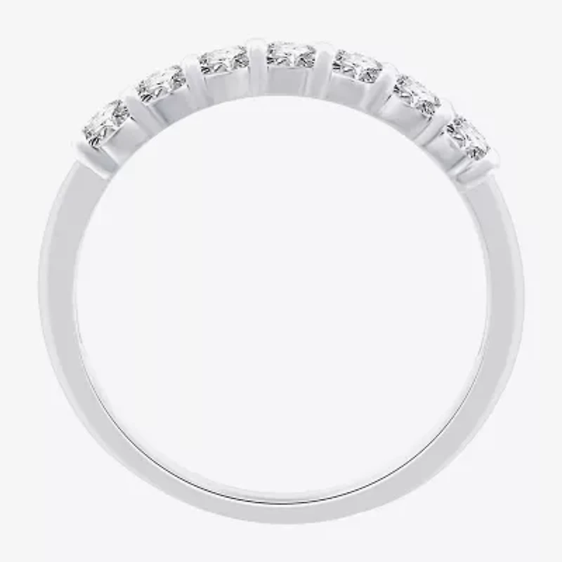G,Si1-Si2) Womens 2MM 1 CT. T.W. Lab Grown White Diamond Sterling Silver Wedding Band