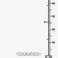 G,Si1-Si2) Womens 2MM 1 CT. T.W. Lab Grown White Diamond Sterling Silver Wedding Band