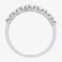 (G,Si1-Si2) Womens 2MM 1 CT. T.W. Lab Grown White Diamond Sterling Silver Wedding Band