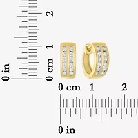 Yes, Please! Womens 1/4 CT. T.W. Lab Grown White Diamond Sterling Silver 11mm Hoop Earrings