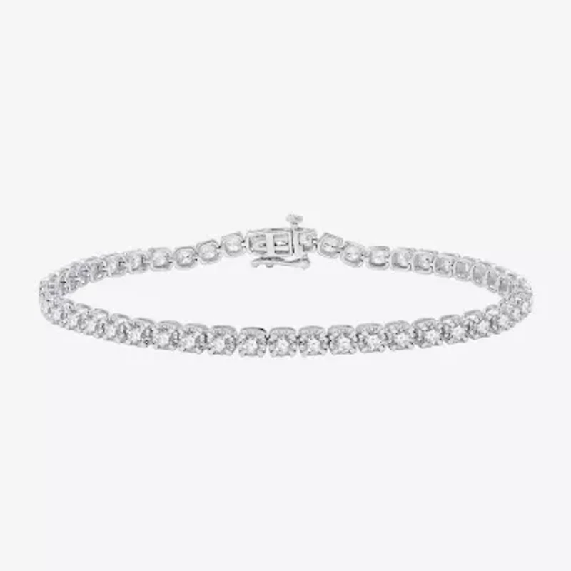 (G, Si1-Si2) Womens 4 CT. T.W. Lab Grown White Diamond Sterling Silver 7.5 Inch Tennis Bracelet