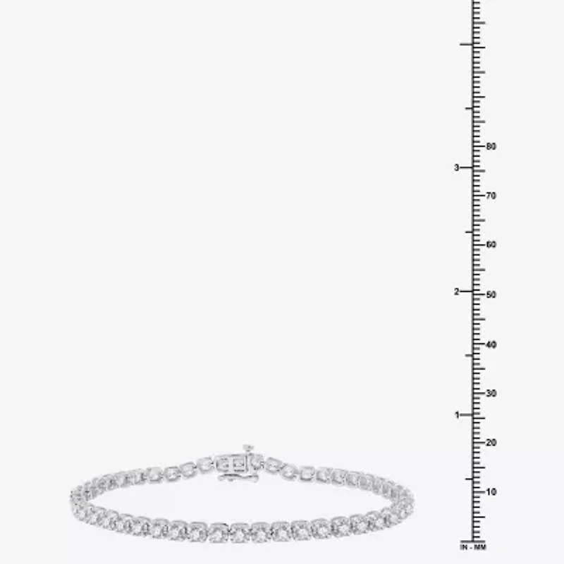 (G, Si1-Si2) Womens 4 CT. T.W. Lab Grown White Diamond Sterling Silver 7.5 Inch Tennis Bracelet