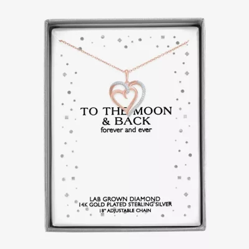 Diamond Accent (G-H, Si2-I1) Womens Lab Grown White Diamond Sterling Silver Heart 18 Inch Pendant Necklace