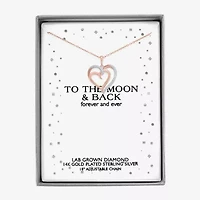 Diamond Accent (G-H, Si2-I1) Womens Lab Grown White Diamond Sterling Silver Heart 18 Inch Pendant Necklace