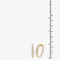 (G, Si1-Si2) Womens 2 CT. T.W. Lab Grown White Diamond 14K Gold Over Silver 25.6mm Hoop Earrings