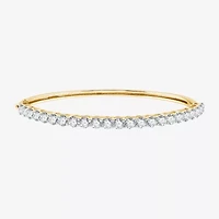 (F, Si1-Si2) Womens 5 CT. T.W. Lab Grown White Diamond 14K Gold Over Silver Round Bangle Bracelet