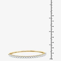(F, Si1-Si2) Womens 5 CT. T.W. Lab Grown White Diamond 14K Gold Over Silver Round Bangle Bracelet