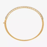 (G, Si1-Si2) Womens 1 CT. T.W. Lab Grown White Diamond 14K Gold Over Silver Bangle Bracelet
