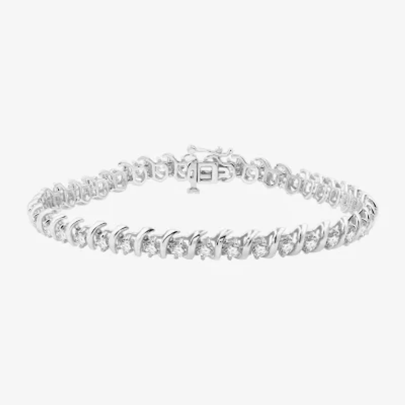 (G, Si1-Si2) Womens 4 CT. T.W. Lab Grown White Diamond 14K Gold Over Silver 7.5 Inch Tennis Bracelet