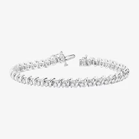 (G, Si1-Si2) Womens 4 CT. T.W. Lab Grown White Diamond 14K Gold Over Silver 7.5 Inch Tennis Bracelet