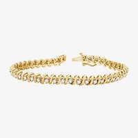 (G / Si1-Si2) Womens 3 CT. T.W. Lab Grown White Diamond 14K Gold Over Silver 7.5 Inch Tennis Bracelet