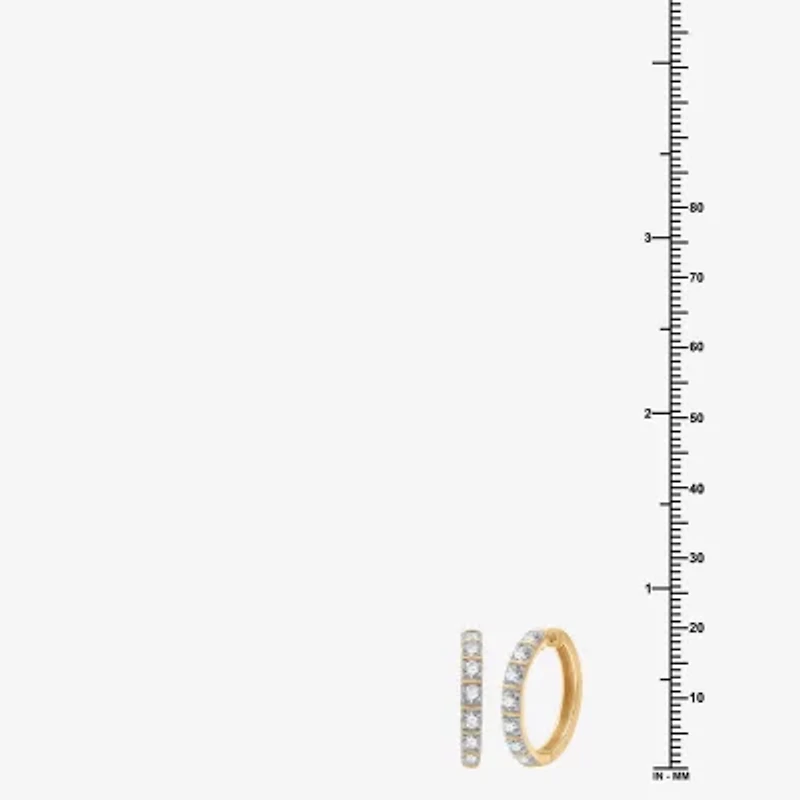 (G, Si1-Si2) Womens 2 CT. T.W. Lab Grown White Diamond 14K Gold Over Silver 25.6mm Hoop Earrings