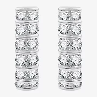 G/ Si1-Si2 Womens 2 CT. T.W. Lab Grown White Diamond 14K Gold Over Silver 20.5mm Round Hoop Earrings