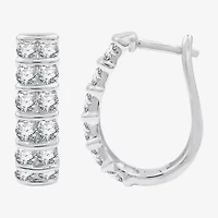 G/ Si1-Si2 Womens 2 CT. T.W. Lab Grown White Diamond 14K Gold Over Silver 20.5mm Round Hoop Earrings