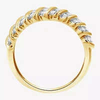 (G, Si1-Si2) Womens 1 CT. T.W. Lab Grown White Diamond 14K Gold Over Silver Band