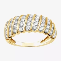 (G, Si1-Si2) Womens 1 CT. T.W. Lab Grown White Diamond 14K Gold Over Silver Band