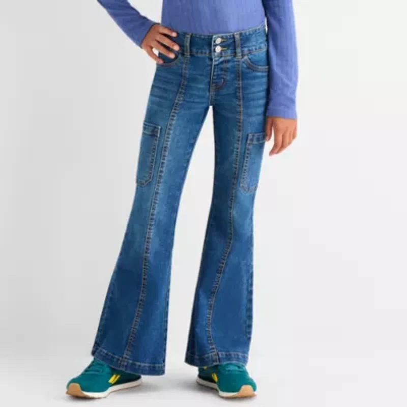 Vanilla Star Big Kid Girls Cargo Flare Leg Jean