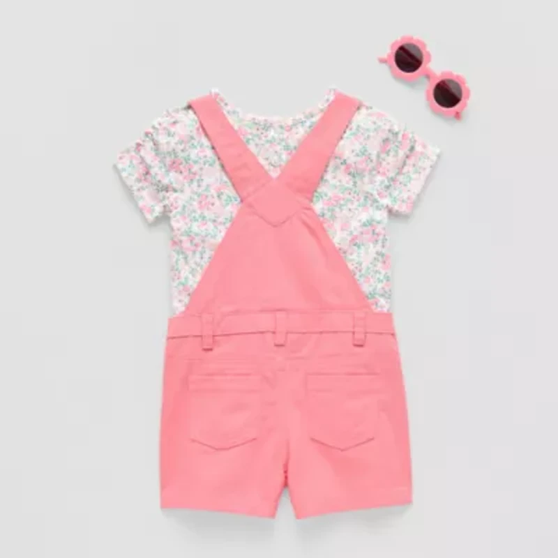 Little Lass Toddler Girls 3-pc. Shortall Set