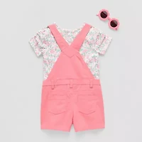 Little Lass Toddler Girls 3-pc. Shortall Set