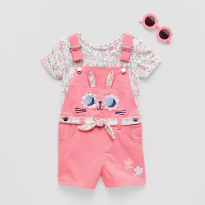 Little Lass Toddler Girls 3-pc. Shortall Set