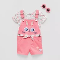 Little Lass Toddler Girls 3-pc. Shortall Set