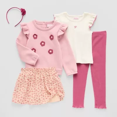 Little Lass Toddler Girls 4-pc. Skirt Set