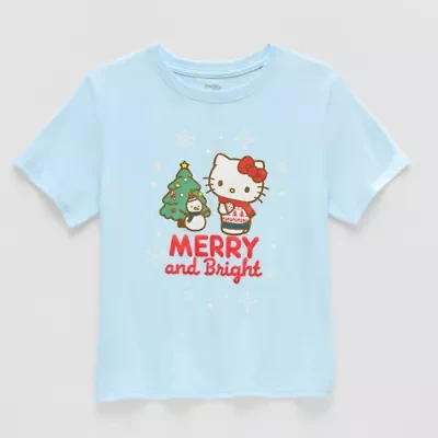 Girls Crew Neck Short Sleeve Hello Kitty Graphic T-Shirt