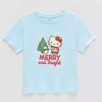 Girls Crew Neck Short Sleeve Hello Kitty Graphic T-Shirt