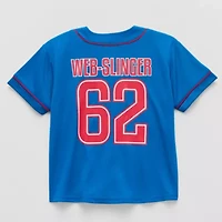 Disney Collection Little & Big Kid Boys Crew Neck Spiderman Short Sleeve Jersey